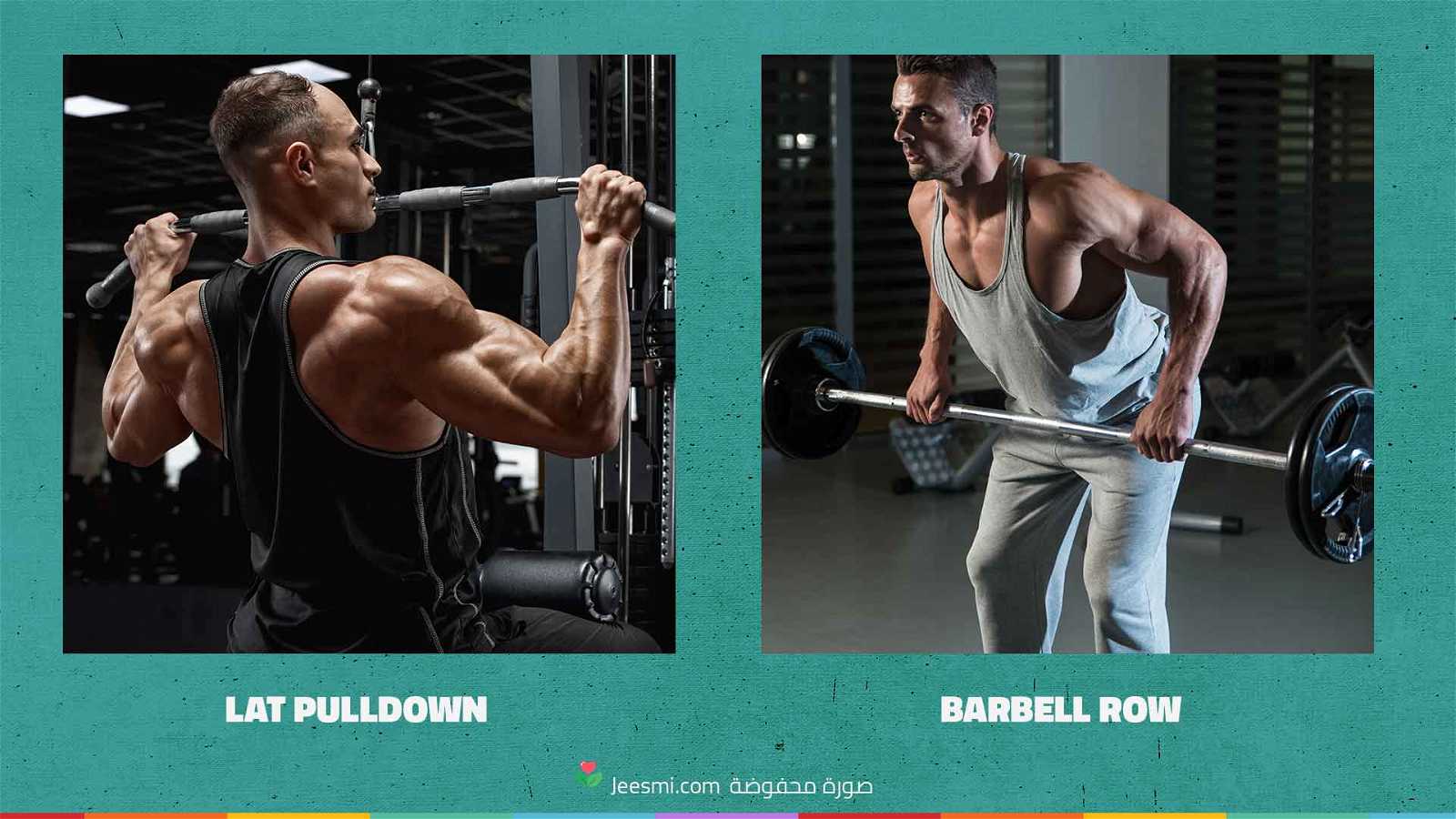 كيف يساعد جدول تمارين كمال اجسام على بناء العضلات في منطقة الظهر.